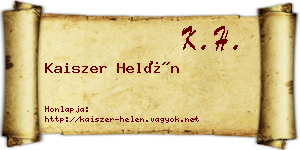 Kaiszer Helén névjegykártya